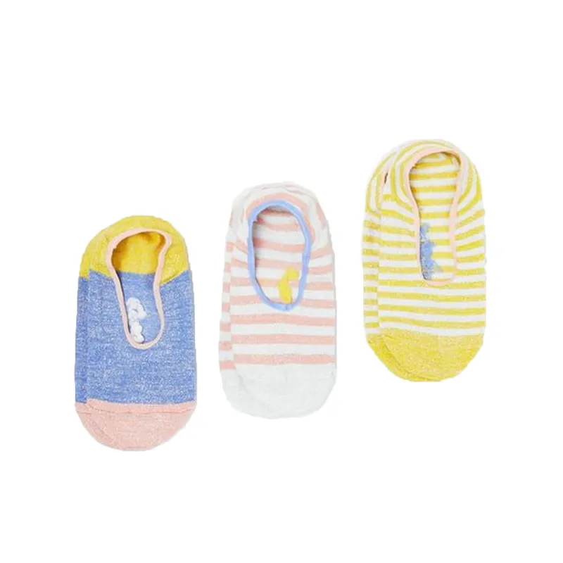 Joules Invisible 3 Pack Socks - Yellow